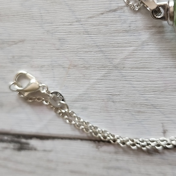 PRESSED Real flower and simulated Scorpion Necklace 925 Chain - Picture 3 of 5